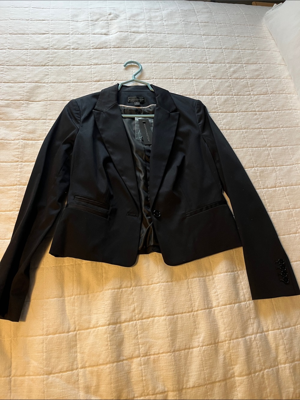 Women's Black Tailored Single-Button Blazer